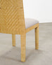 Set of Six Woven Vegan Leather Dining Chairs by Budji Layug