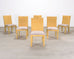 Set of Six Woven Vegan Leather Dining Chairs by Budji Layug
