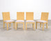 Set of Six Woven Vegan Leather Dining Chairs by Budji Layug