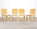 Set of Six Woven Vegan Leather Dining Chairs by Budji Layug