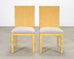 Set of Six Woven Vegan Leather Dining Chairs by Budji Layug