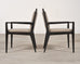 Set of Six Holly Hunt "Stiletto" Walnut Leather Dining Chairs