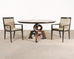 Set of Six Holly Hunt "Stiletto" Walnut Leather Dining Chairs