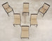 Set of Six Holly Hunt "Stiletto" Walnut Leather Dining Chairs
