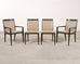 Set of Six Holly Hunt "Stiletto" Walnut Leather Dining Chairs
