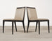 Set of Six Holly Hunt "Stiletto" Walnut Leather Dining Chairs