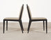 Set of Six Holly Hunt "Stiletto" Walnut Leather Dining Chairs