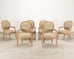 Set of Six Kreiss Louis XVI Style Cerused Oak Dining Armchairs
