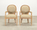 Set of Six Kreiss Louis XVI Style Cerused Oak Dining Armchairs