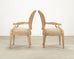 Set of Six Kreiss Louis XVI Style Cerused Oak Dining Armchairs