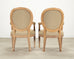 Set of Six Kreiss Louis XVI Style Cerused Oak Dining Armchairs