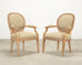 Set of Six Kreiss Louis XVI Style Cerused Oak Dining Armchairs