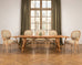 Set of Six Kreiss Louis XVI Style Cerused Oak Dining Armchairs