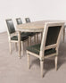 Set of Six Louis XVI Style Painted Dining Chairs Green Leather