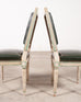 Set of Six Louis XVI Style Painted Dining Chairs Green Leather
