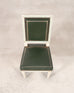 Set of Six Louis XVI Style Painted Dining Chairs Green Leather