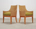 Set of Six McGuire Umbria Woven Rattan Cane Dining Armchairs