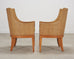 Set of Six McGuire Umbria Woven Rattan Cane Dining Armchairs