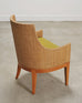 Set of Six McGuire Umbria Woven Rattan Cane Dining Armchairs