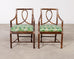 Set of Six McGuire Rattan Leona Loop Back Dining Chairs