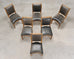 Set of Six Michael Taylor Regency Style Leather Dining Chairs