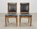 Set of Six Michael Taylor Regency Style Leather Dining Chairs