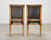 Set of Six Michael Taylor Regency Style Leather Dining Chairs