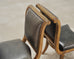 Set of Six Michael Taylor Regency Style Leather Dining Chairs
