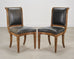 Set of Six Michael Taylor Regency Style Leather Dining Chairs