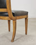 Set of Six Michael Taylor Regency Style Leather Dining Chairs