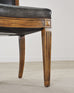 Set of Six Michael Taylor Regency Style Leather Dining Chairs