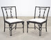 Set of Six Michael Taylor Bronzed Bamboo Garden Dining Chairs