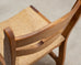 Set of Six French Brutalist Razor Blade Oak Rush Dining Chairs