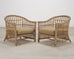 Set of Six Rattan Lounge Chairs & Two Ottomans by Danny Ho Fong