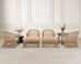 Set of Six Rattan Lounge Chairs & Two Ottomans by Danny Ho Fong