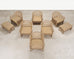 Set of Six Rattan Lounge Chairs & Two Ottomans by Danny Ho Fong