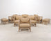 Set of Six Rattan Lounge Chairs & Two Ottomans by Danny Ho Fong