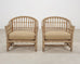 Set of Six Rattan Lounge Chairs & Two Ottomans by Danny Ho Fong