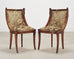 Set of Six French Empire Mahogany Swan Gondola Dining Chairs