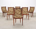 Set of Six French Empire Mahogany Swan Gondola Dining Chairs