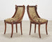 Set of Six French Empire Mahogany Swan Gondola Dining Chairs