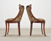 Set of Six French Empire Mahogany Swan Gondola Dining Chairs