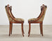 Set of Six French Empire Mahogany Swan Gondola Dining Chairs