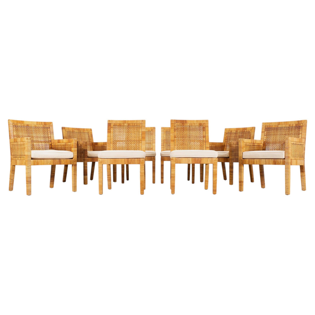 Set of 8 Billy Baldwin for Bielecky Brothers Cane Dining Chairs