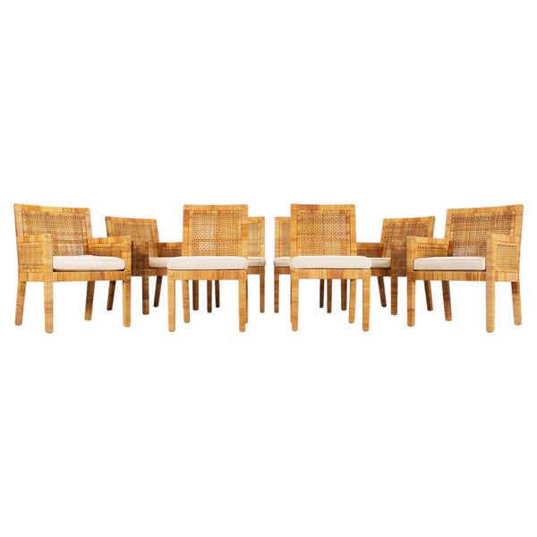 Set of 8 Billy Baldwin for Bielecky Brothers Cane Dining Chairs