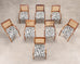 Set of Eight Danish Modern Mahogany and Cane Dining Armchairs