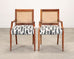 Set of Eight Danish Modern Mahogany and Cane Dining Armchairs