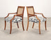 Set of Eight Danish Modern Mahogany and Cane Dining Armchairs
