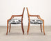 Set of Eight Danish Modern Mahogany and Cane Dining Armchairs