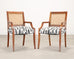 Set of Eight Danish Modern Mahogany and Cane Dining Armchairs